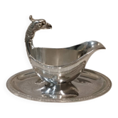 Beautiful silver-plated gravy boat by Christofle Malmaison, Eagle