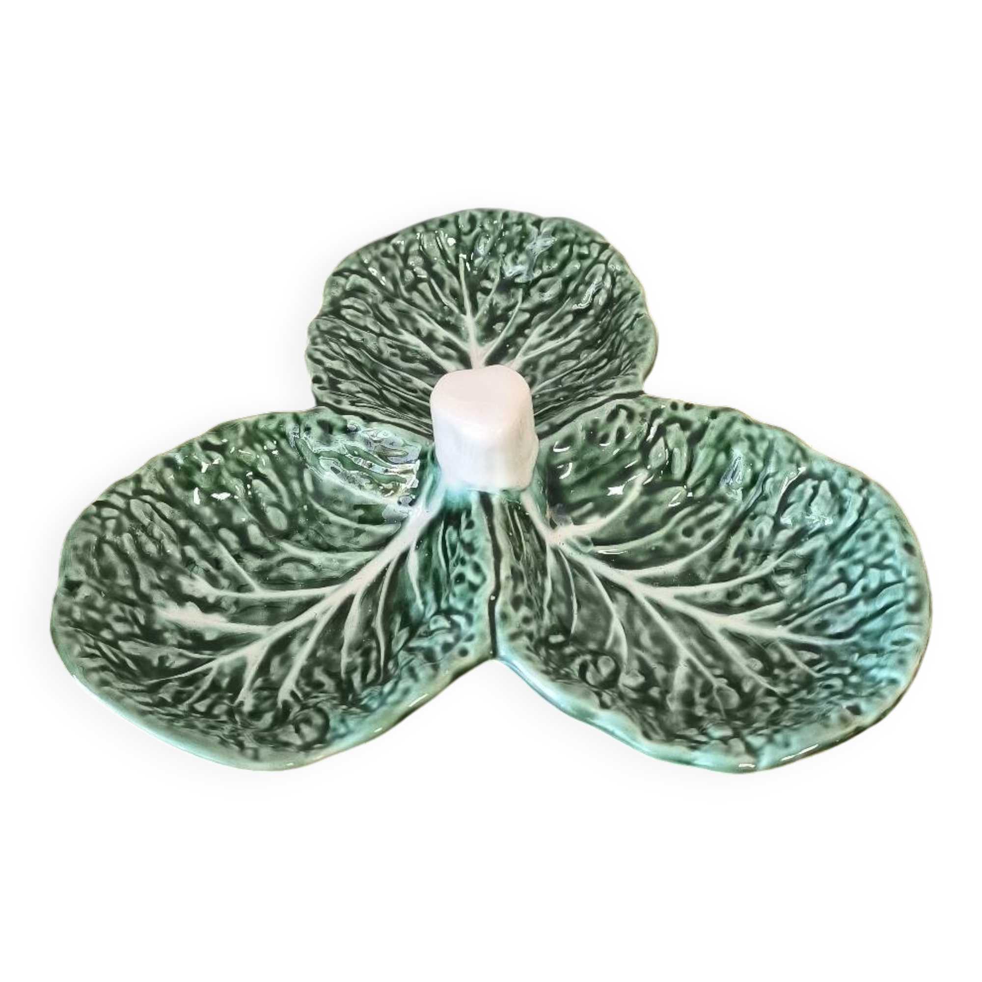 Vintage cabbage leaf slip Bordallo Pinheiro Portugal