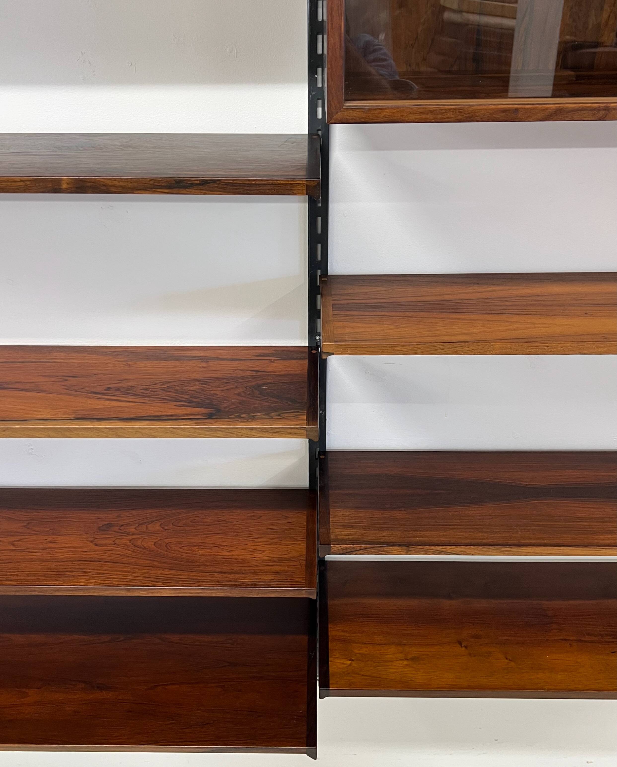 Rosewood Modular Wall System By Kai Kristiansen for Feldballes, 1960s.