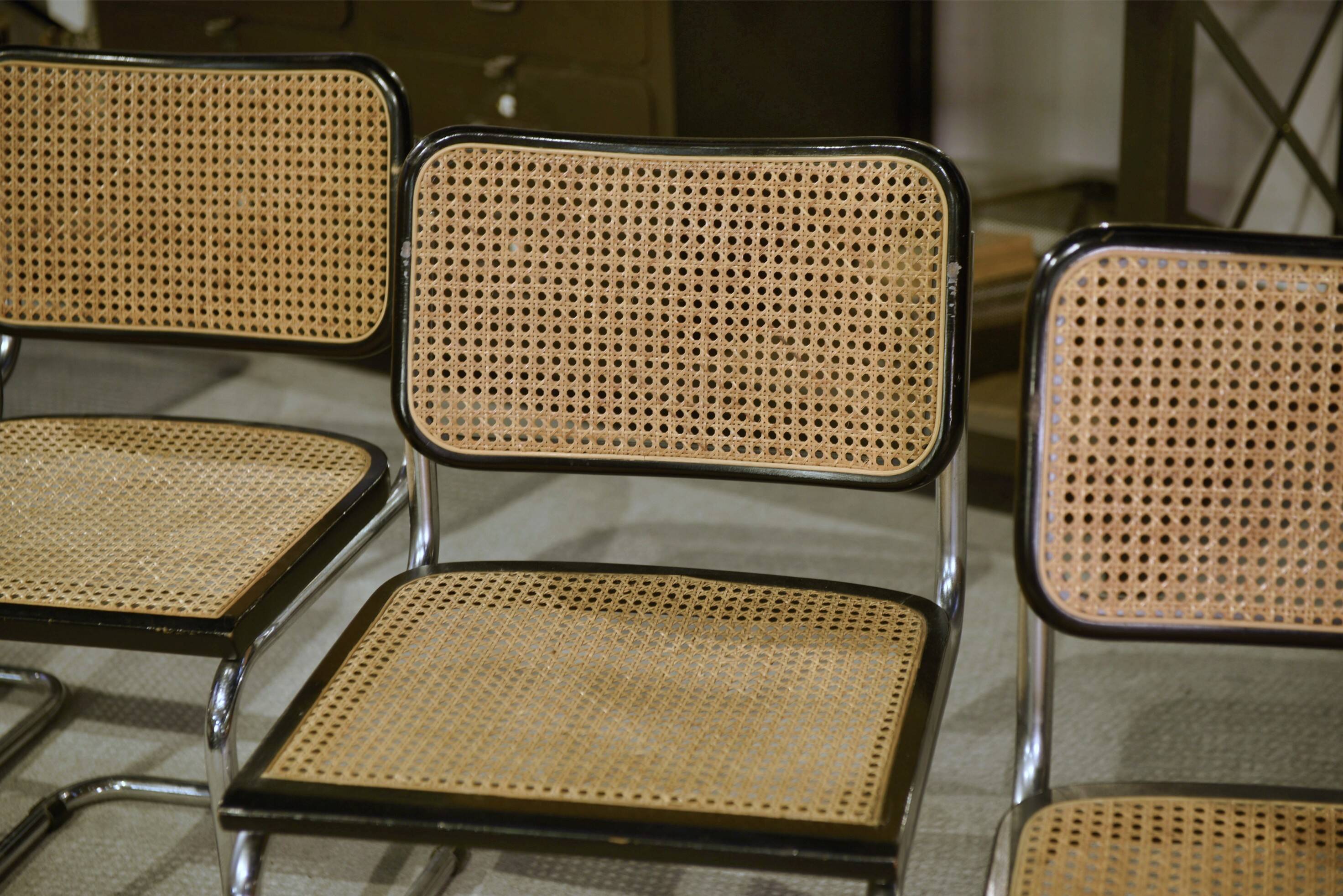 Ensemble de 6 chaises Cesca B32 de Marcel Breuer 1970’s