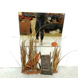 Sculpted copper mirror by Daniel D'haeseleer, 1970s