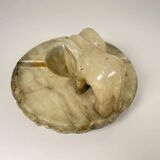 Hand carved alabaster elephant ashtray