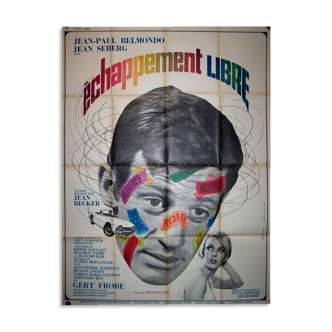 Original poster of 1964 free escape 120x160 cm jean paul belmondo