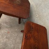 Pair of Mobichalet-type brutalist stools