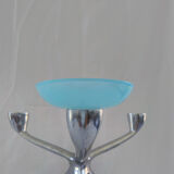 Chrome and blue seventies candlestick