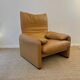 Maralunga Armchair cognac leather Cassina 1970s