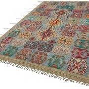 Handwoven Tribal One of a Kind 204 cm x 312 cm Multicolor Wool Carpet