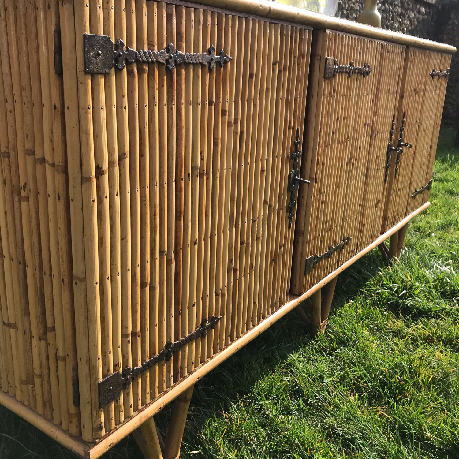 Vintage rattan sideboard 1960