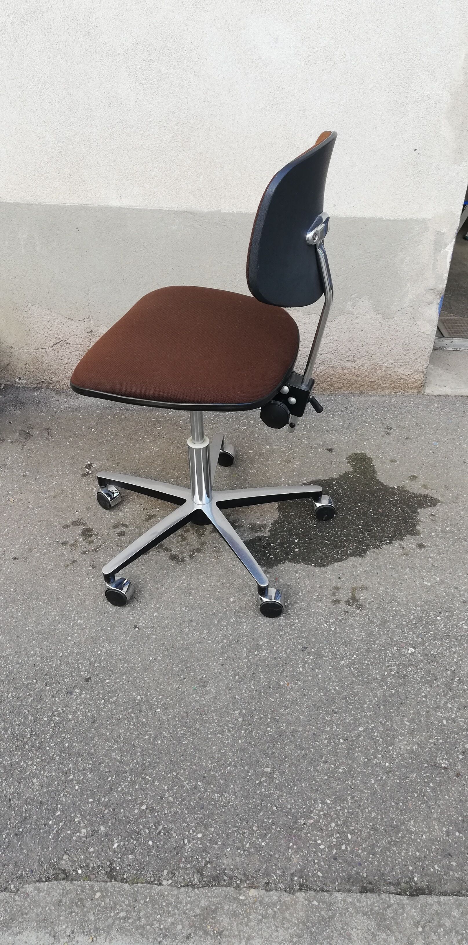Vintage office armchair brown fabric