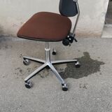 Vintage office armchair brown fabric