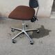 Fauteuil de bureau vintage tissu marron