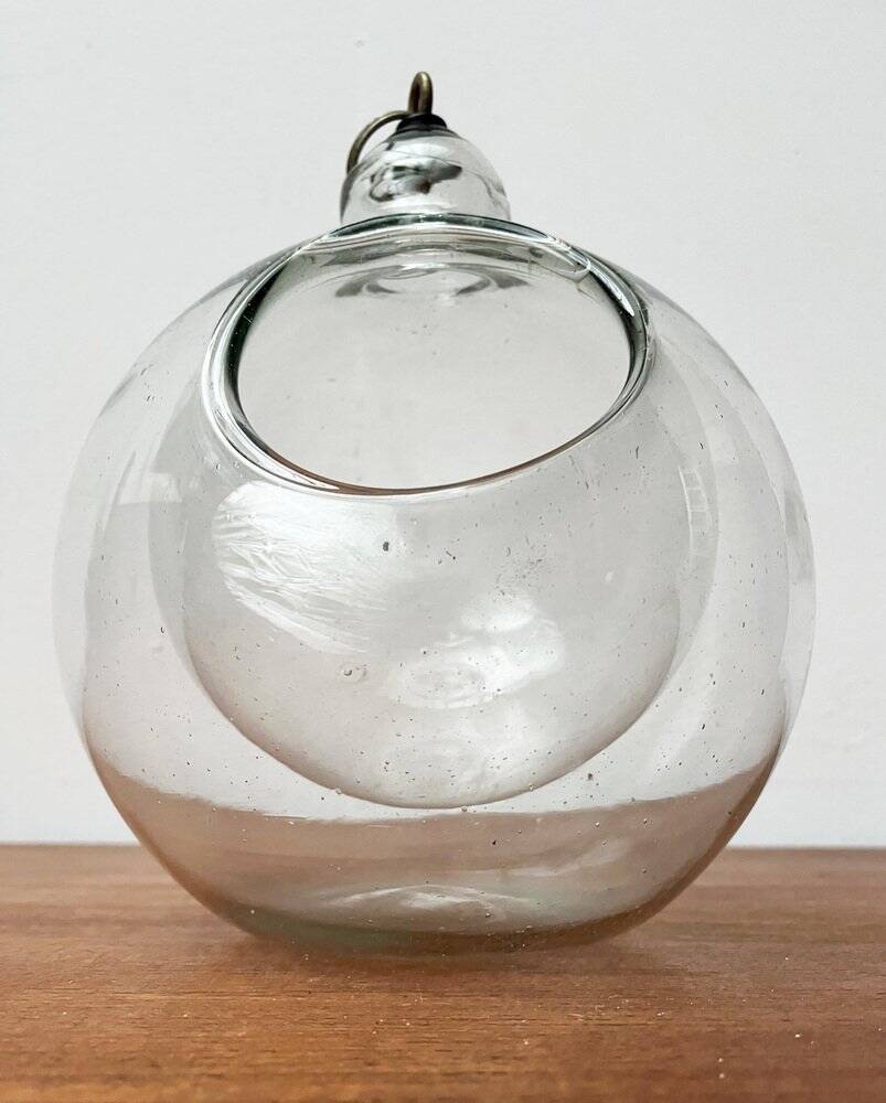 Mid-century glass hanging planter, 1960s