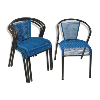 Series of 4 outdoor chairs