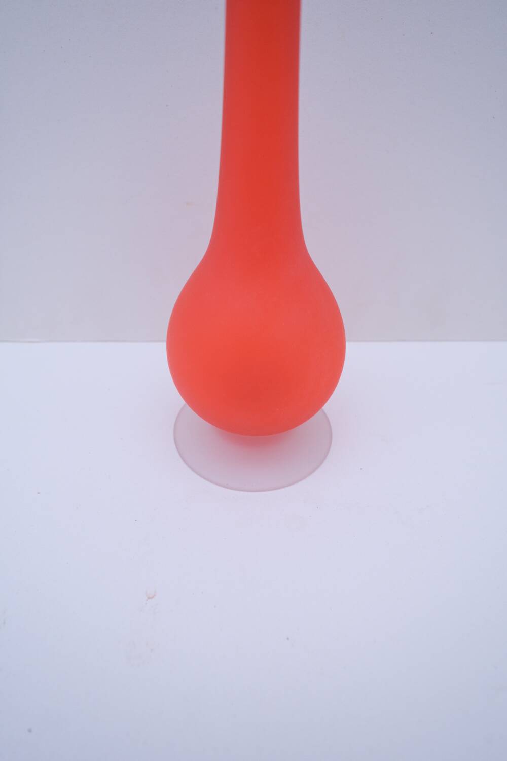 Soliflore vase by Carlo MORETTI in orange glass, Italy 1980