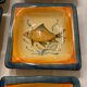 Set 6 hollow plates, glazed terracotta, France