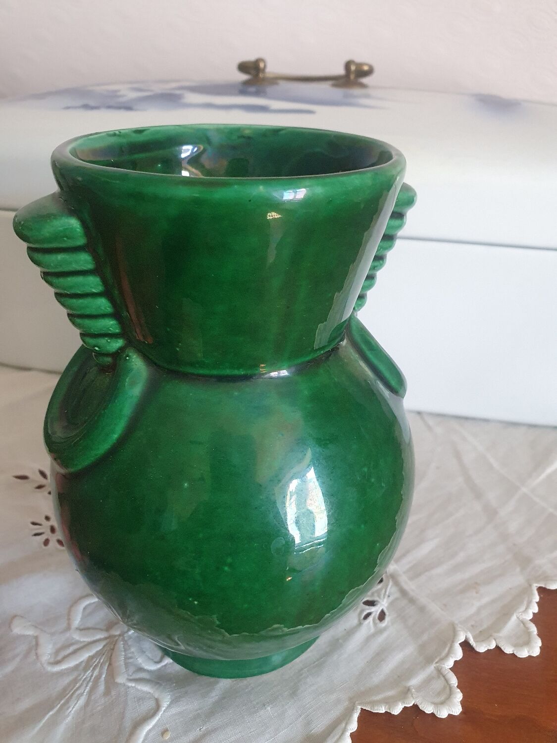 Vase amphore en céramique de St Clément signé B.letalle numeroté