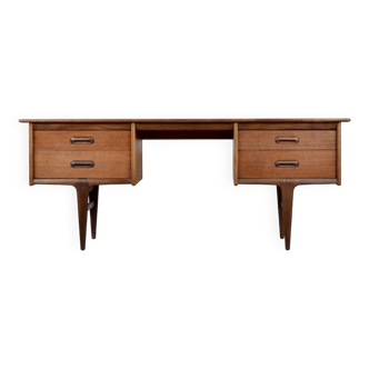 Bureau Afromosia du milieu du siècle de A. Younger conçu par John Herbert. Vintage Moderne / Rétro / Danois