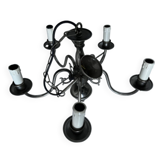 5-light pewter chandelier