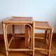 Tables gigognes en rotin vintage 1970