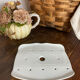 White porcelain draining plate