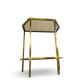 Table d'appoint italienne demi-hexagonale en laiton des années 1970.