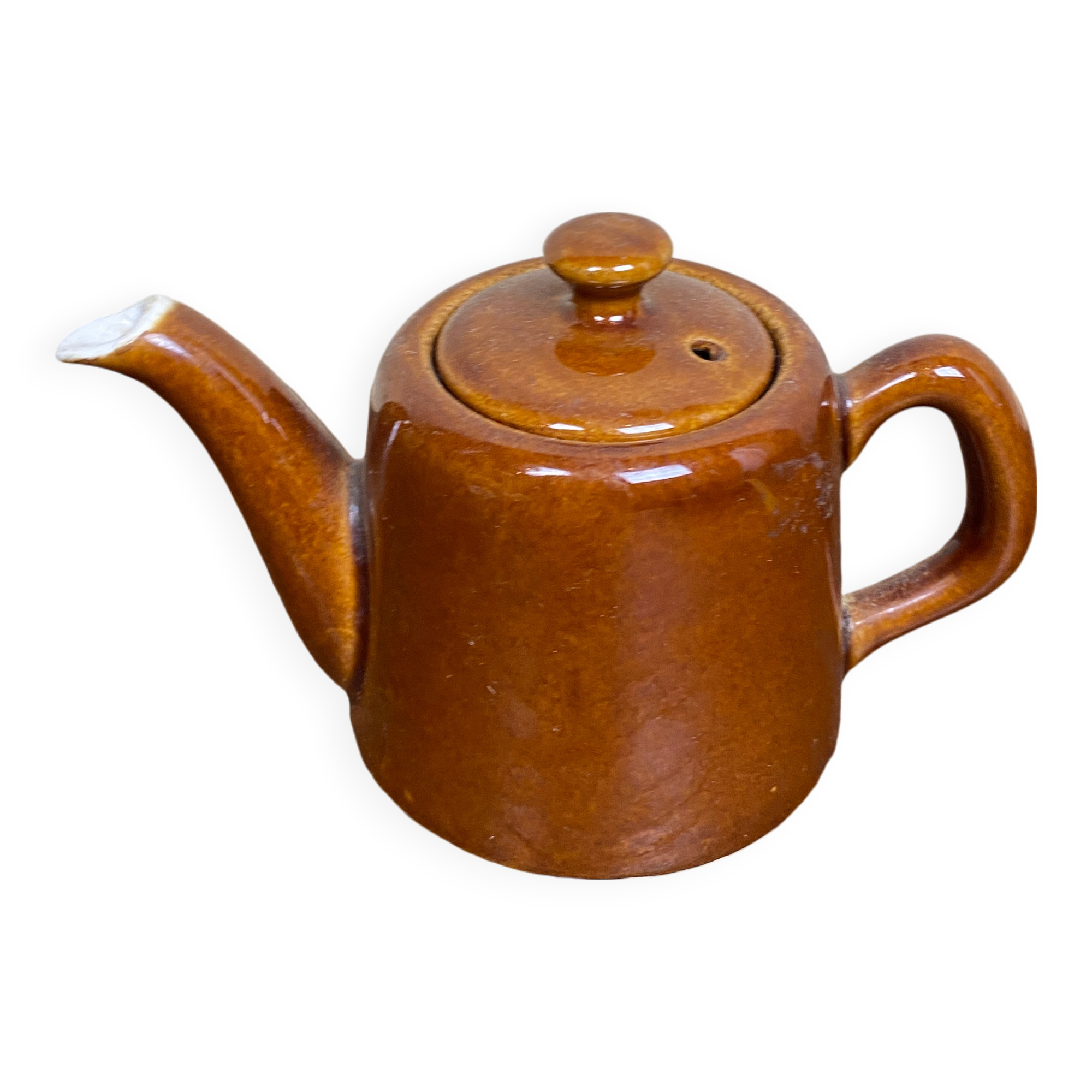 Small vintage brown teapot