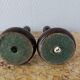 Pair of twisted wood candlesticks (Barley twist)