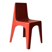 Kids chair plastic - orange children's chair, 1970s design