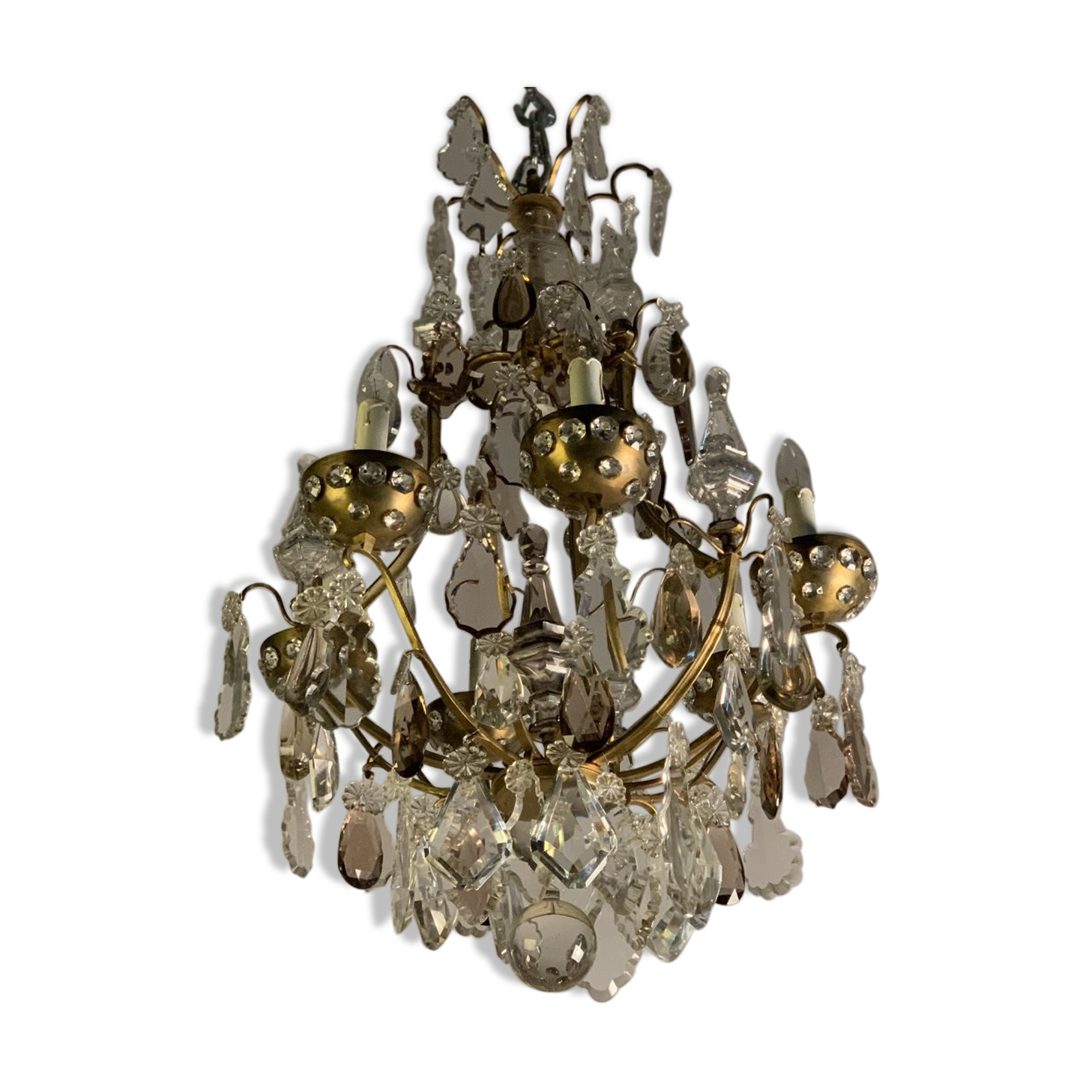 Chandelier with crystal pendants 1940