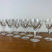 12 crystal wine glasses Lorraine Lemberg Bristol size