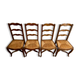 Lot 4 Provencal chairs made of straw and wood