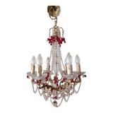 Murano chandelier with red grape pampilles