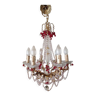 Murano chandelier with red grape pampilles