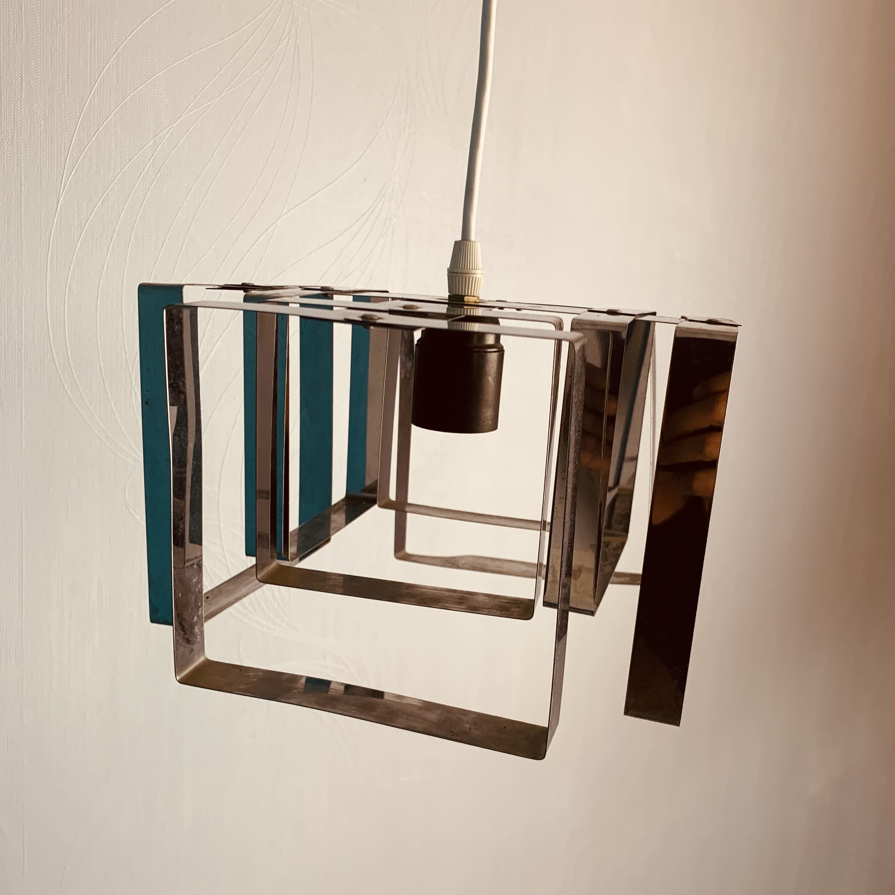 Chandelier chrome geometric shape