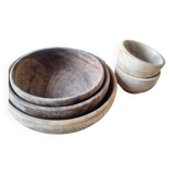 Ensemble de pots en bois