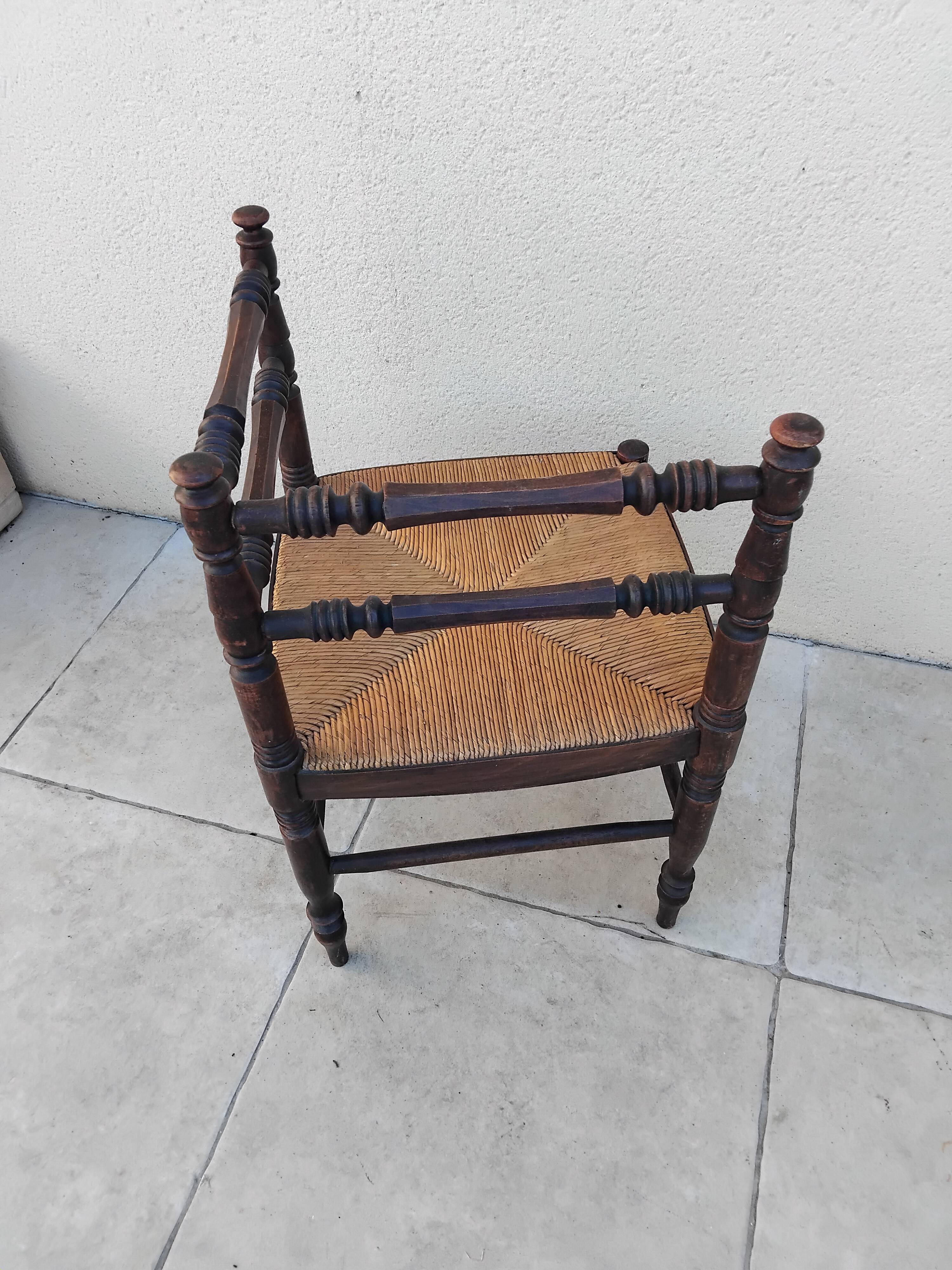 Chaise d angle vintage paille ancienne