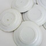 10 assiettes à dessert en faïence signées HB Choisy le roi XIXème