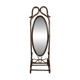 1960s curved wooden cheval mirror
