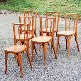 Set of 6 old bistro chairs
