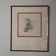 Pencil wash drawing on vellum horse painting signature to identify framed signed and dated