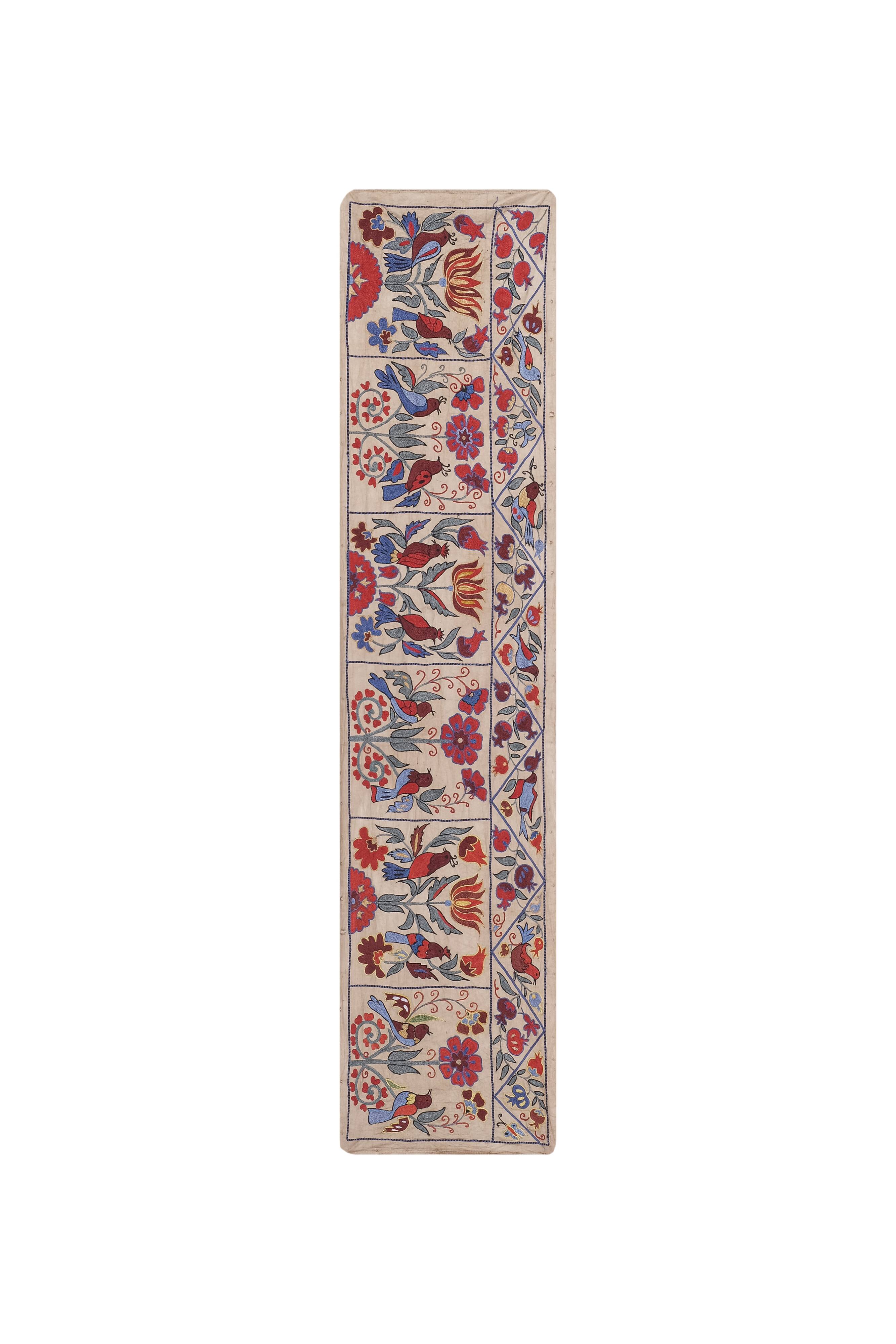 Hand knotted rug, vintage Turkish rug 45x190 cm