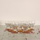 Set of 9 antique art deco wine glasses vintage amber foot