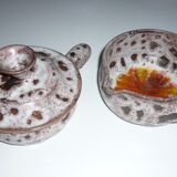 Set of brown and grey lava-style cassolettes