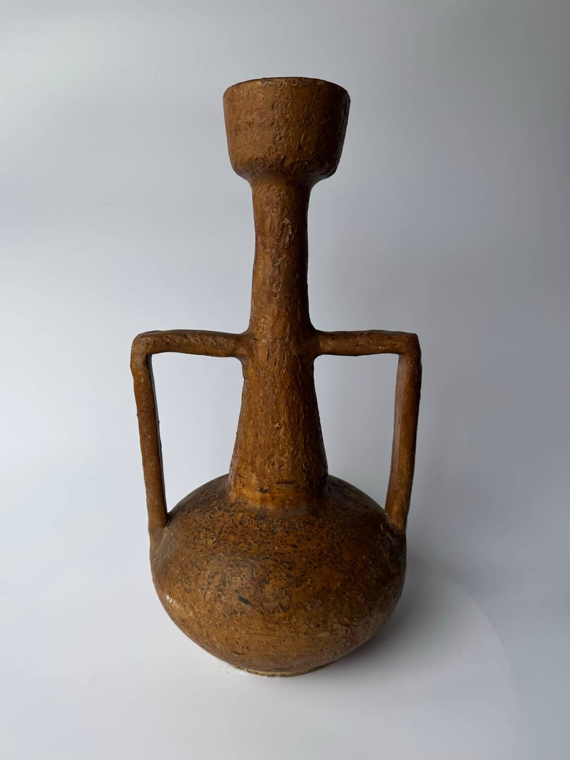 Large vintage handmade terracotta vase