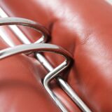 Vintage Soriana set in red leather by Afra e Tobia Scarpa for Cassina Italy