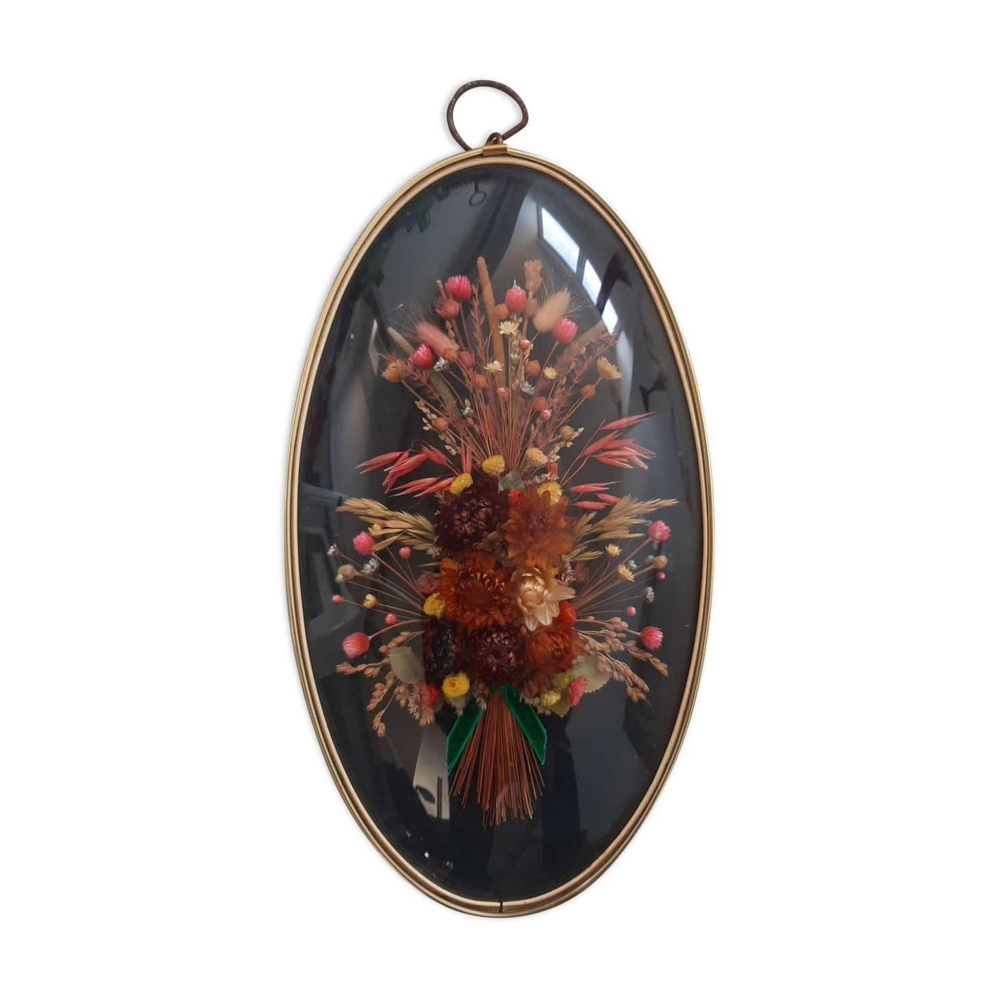 Cadre bombé fleurs séchées