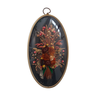 Frame domed dried flowers