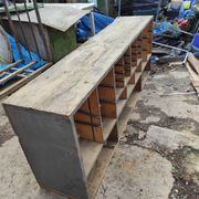 Old industrial workshop locker in fir wood