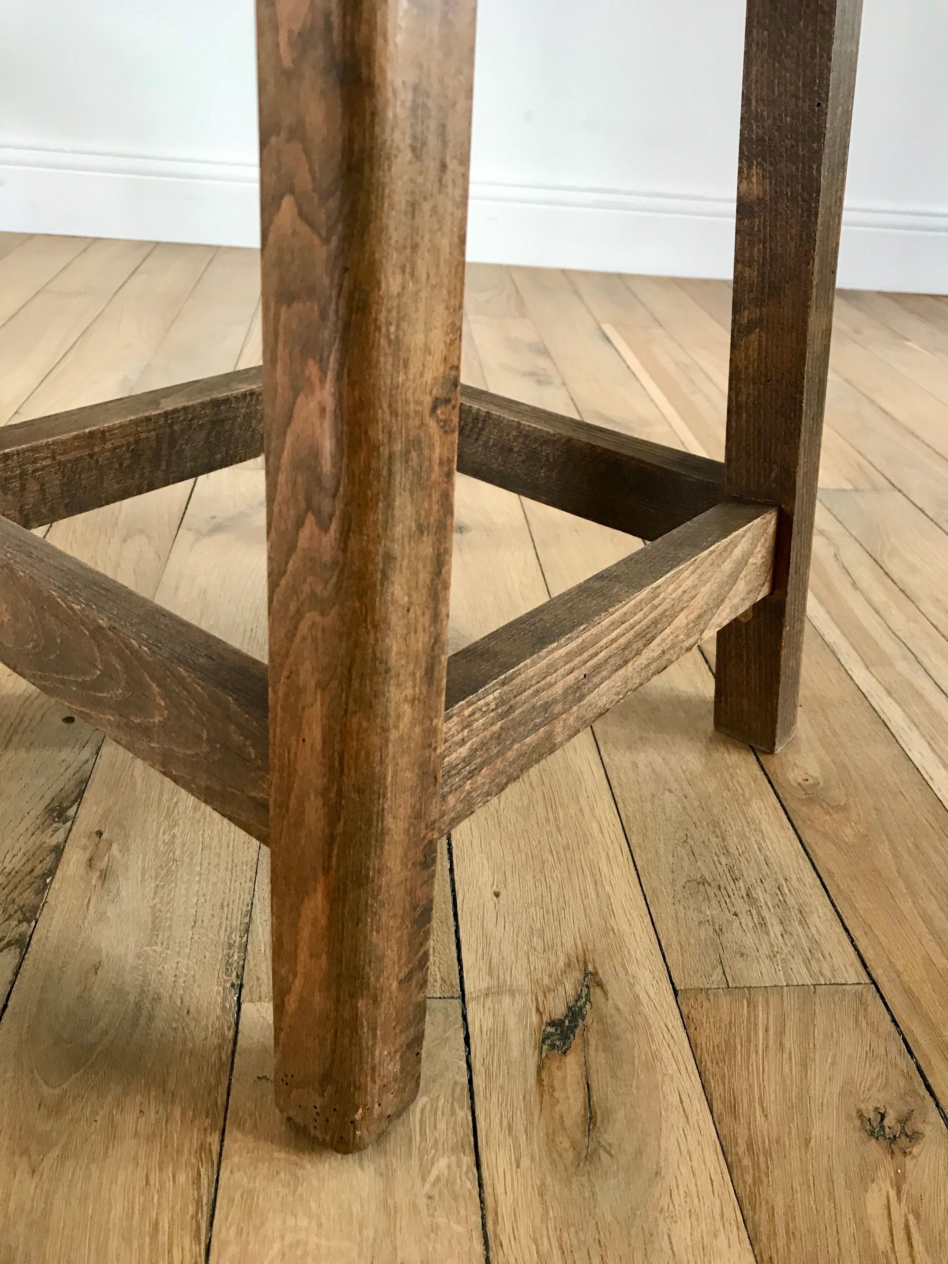 1950s wooden workshop stool