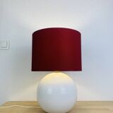 White and red ceramic ball lamp, 1980s